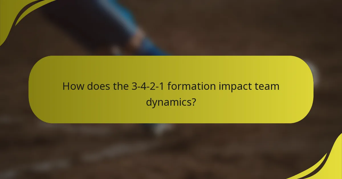 How does the 3-4-2-1 formation impact team dynamics?