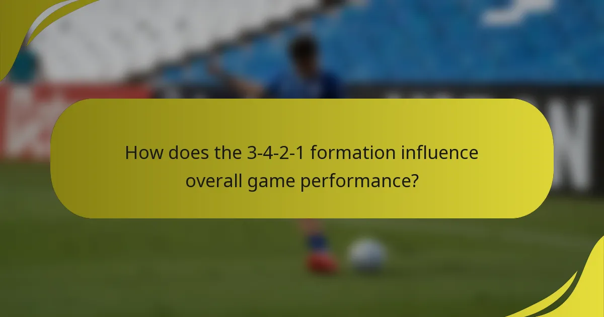 How does the 3-4-2-1 formation influence overall game performance?