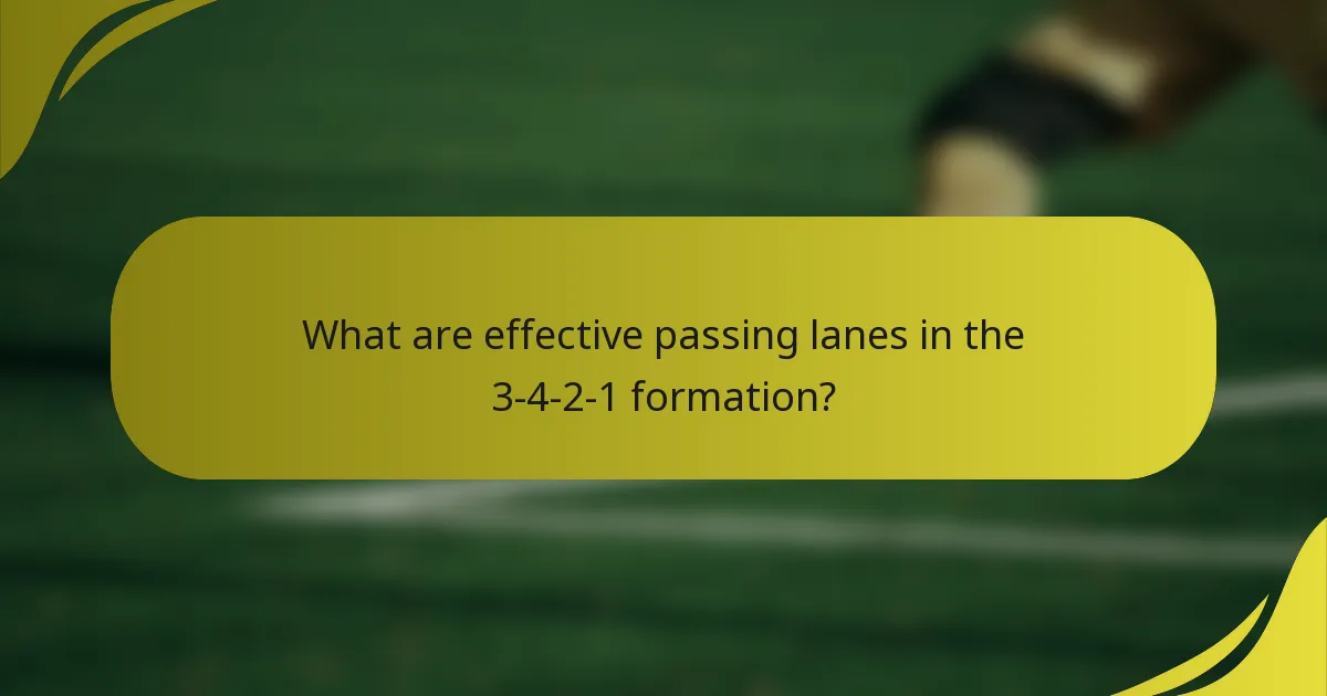 What are effective passing lanes in the 3-4-2-1 formation?