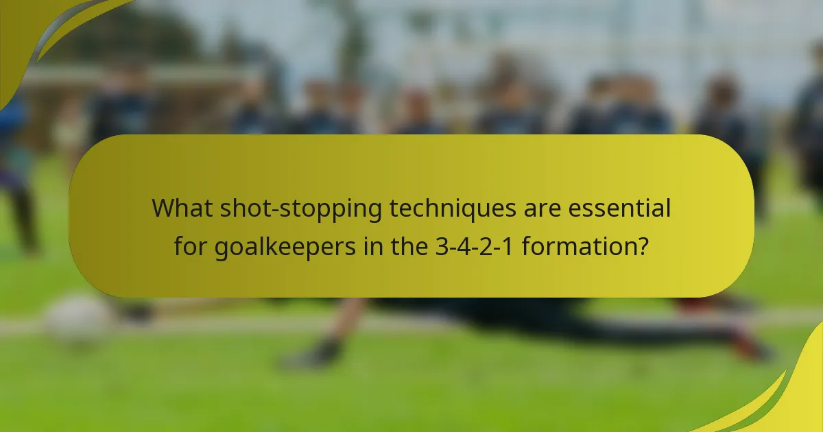 What shot-stopping techniques are essential for goalkeepers in the 3-4-2-1 formation?